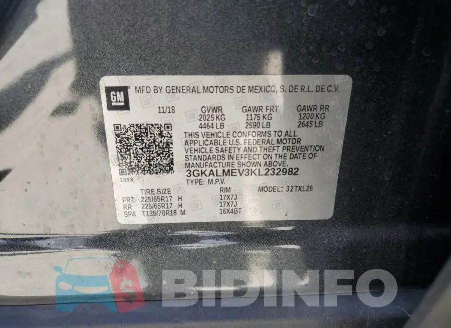 3GKALMEV3KL232982 Photo# 13