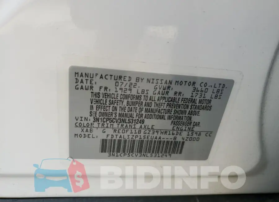 3N1CP5CV3NL531249 Photo# 13