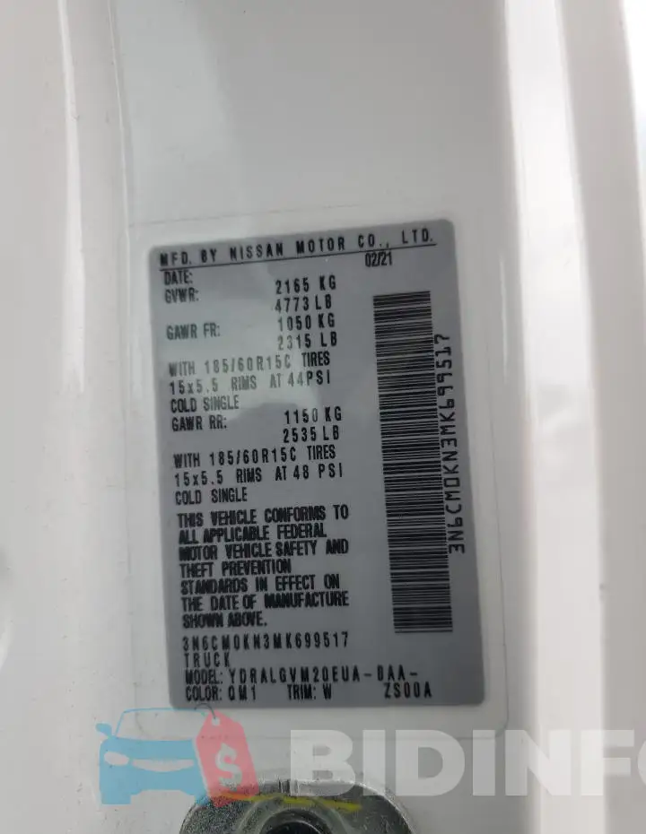 3N6CM0KN3MK699517 Photo# 14
