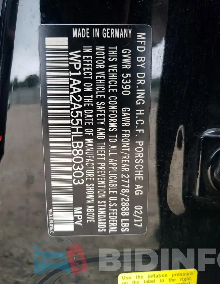 WP1AA2A55HLB80303 Photo# 13