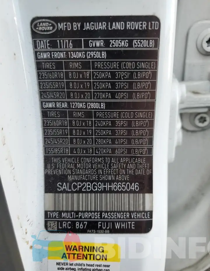 SALCP2BG9HH665046 Photo# 13