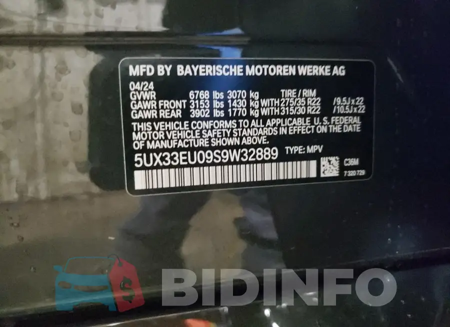 5UX33EU09S9W32889 Photo# 13