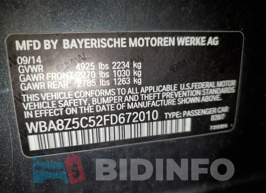 WBA8Z5C52FD672010 Photo# 12