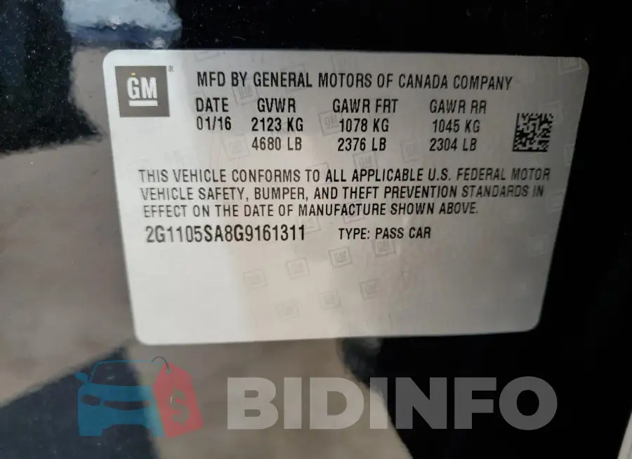 2G1105SA8G9161311 Photo# 13