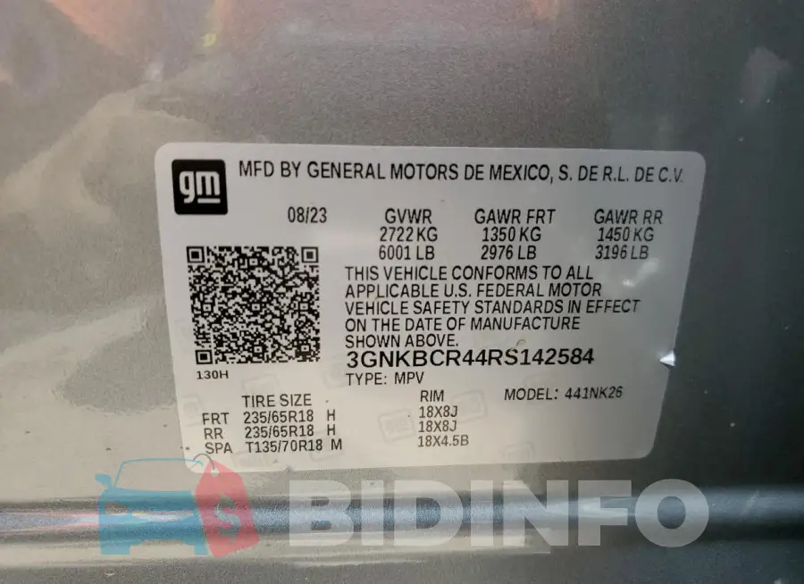 3GNKBCR44RS142584 Photo# 12