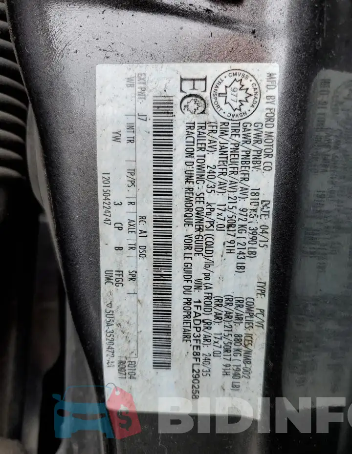 1FADP3FE8FL290258 Photo# 12