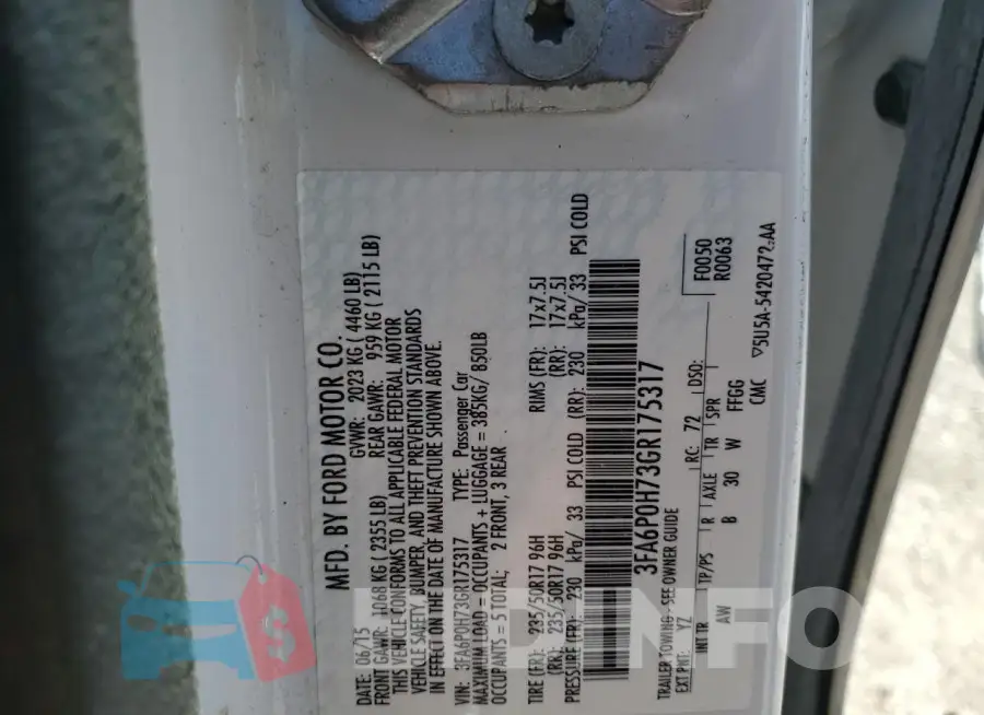 3FA6P0H73GR175317 Photo# 12
