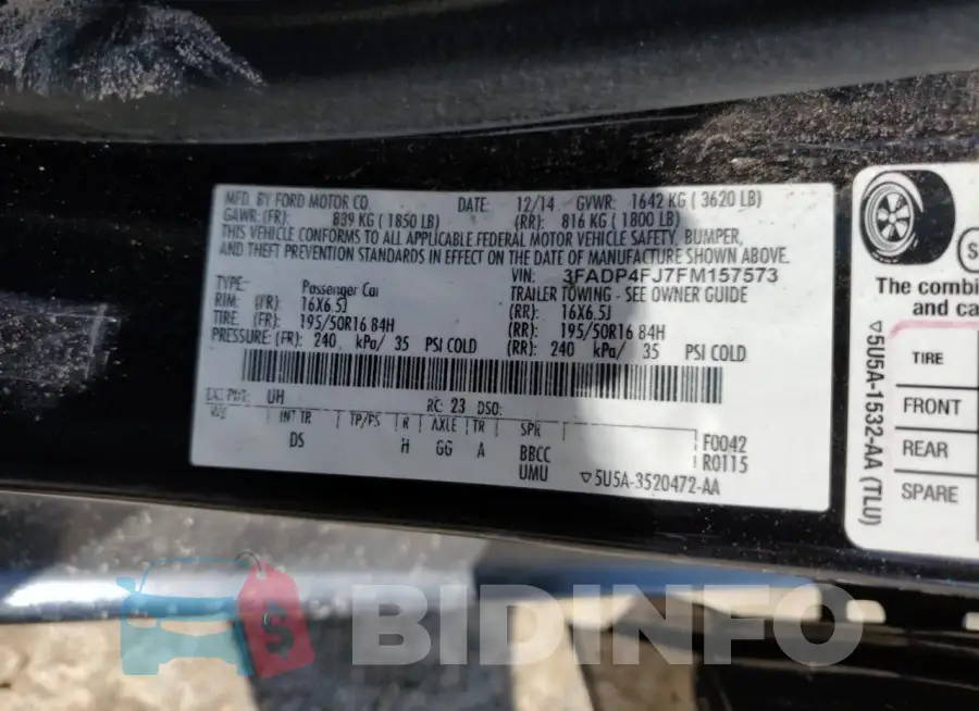 3FADP4FJ7FM157573 Photo# 12