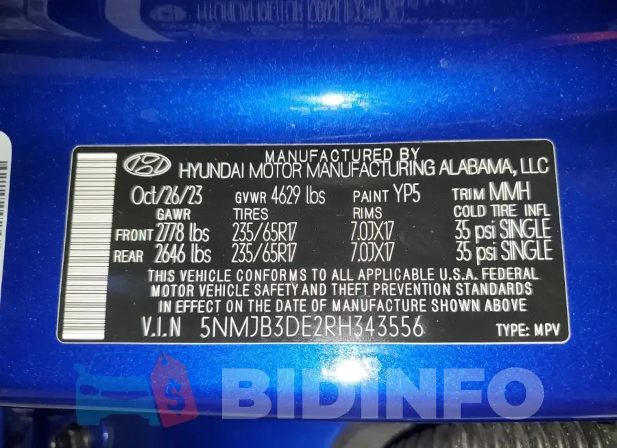 5NMJB3DE2RH343556 Photo# 13