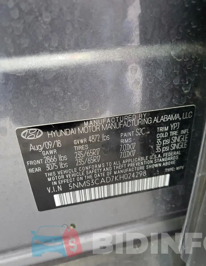 5NMS3CAD7KH024298 Photo# 12