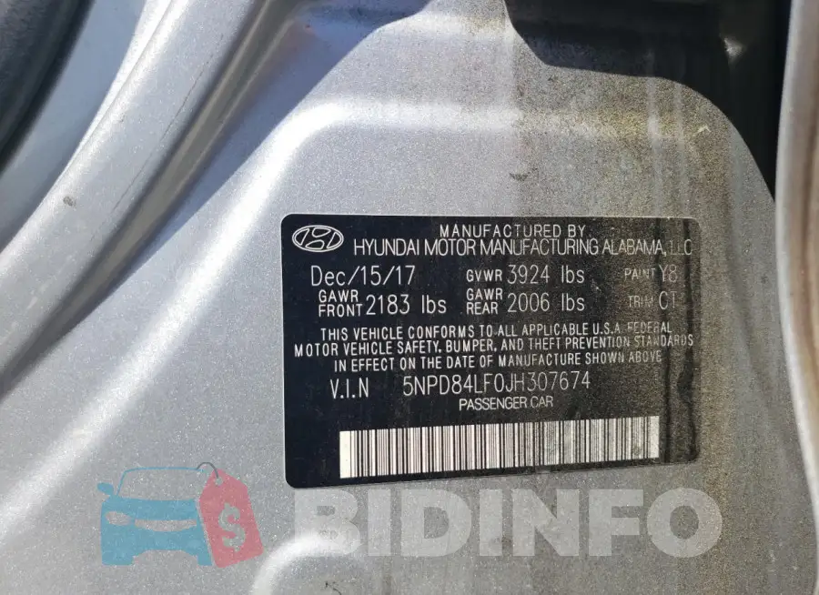 5NPD84LF0JH307674 Photo# 12