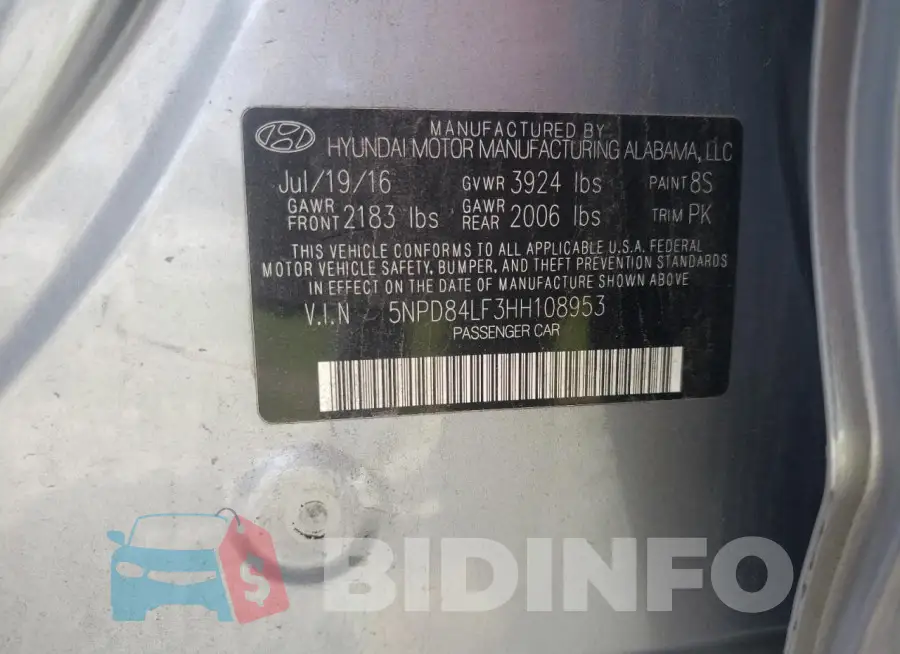 5NPD84LF3HH108953 Photo# 12