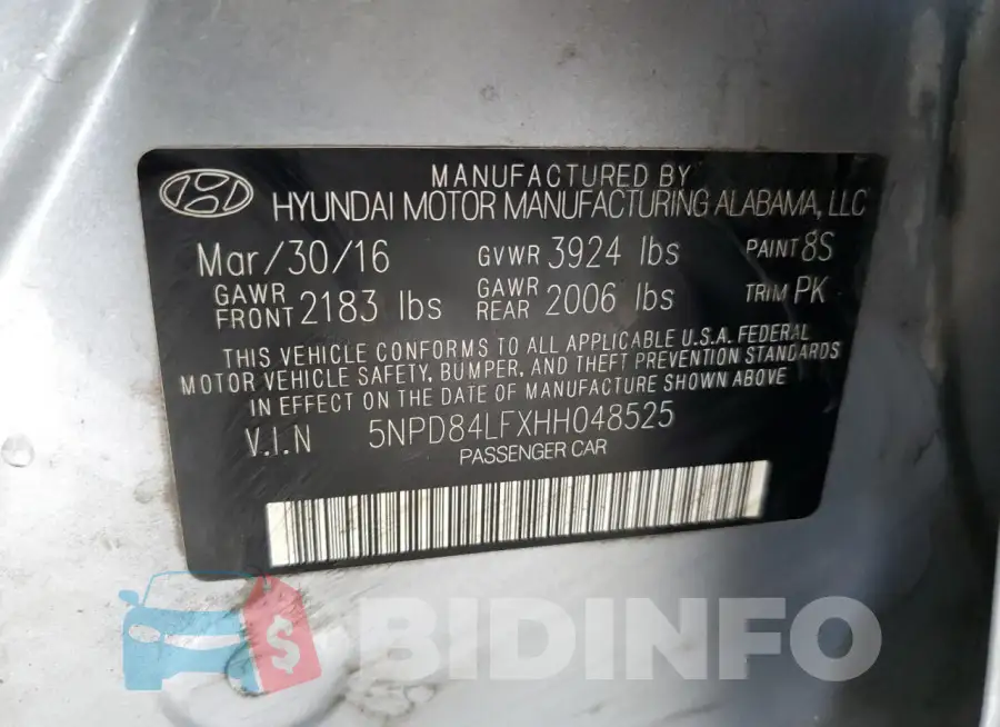 5NPD84LFXHH048525 Photo# 12