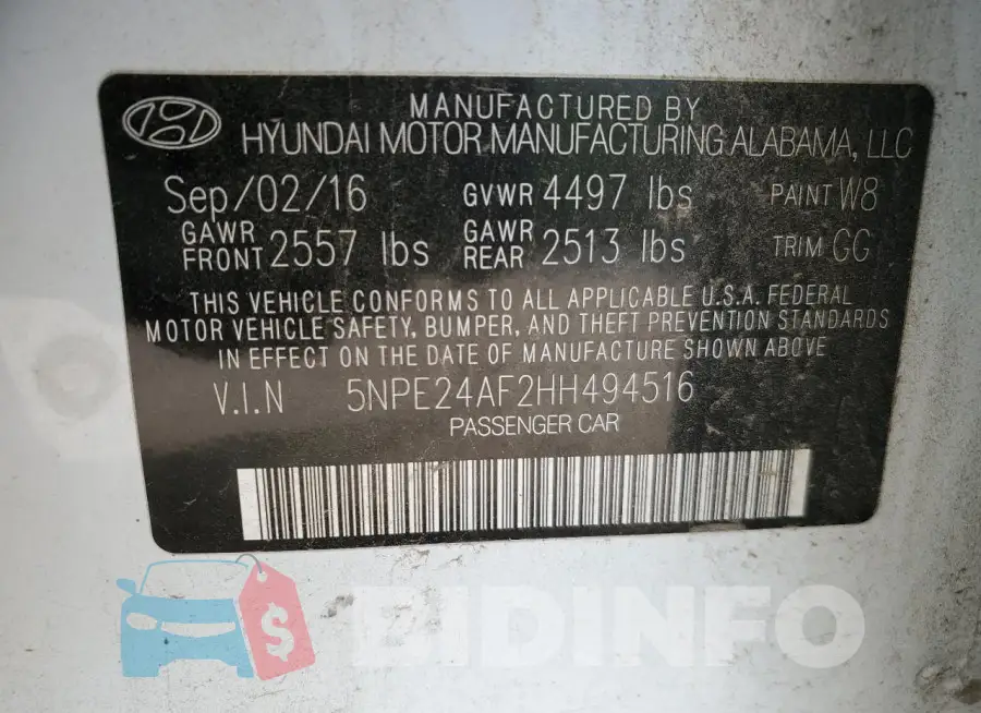 5NPE24AF2HH494516 Photo# 12