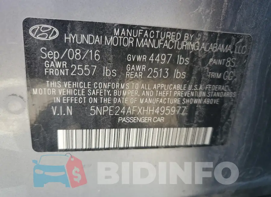 5NPE24AFXHH495977 Photo# 12