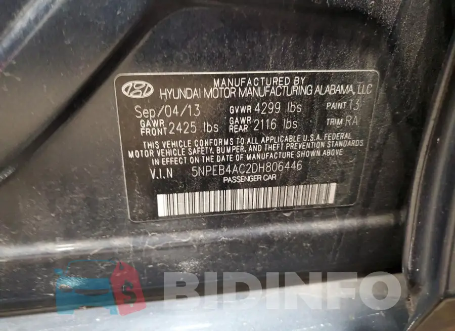 5NPEB4AC2DH806446 Photo# 12