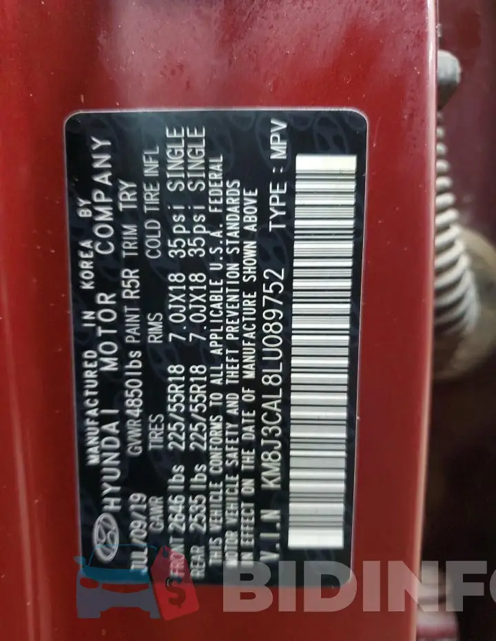 KM8J3CAL8LU089752 Photo# 13