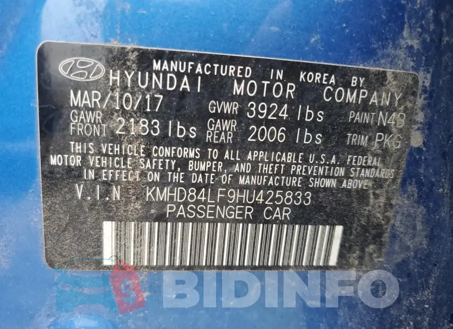 KMHD84LF9HU425833 Photo# 12