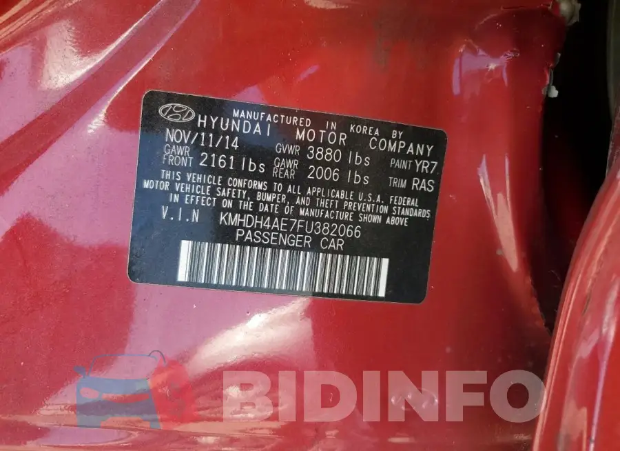 KMHDH4AE7FU382066 Photo# 12