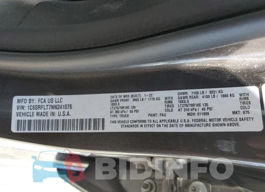 1C6SRFLT7NN241076 Photo# 13