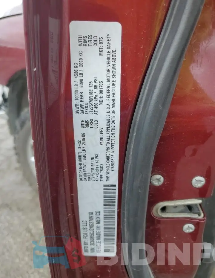 3C6UR5CJ2NG370918 Photo# 12