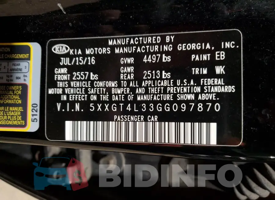 5XXGT4L33GG097870 Photo# 12