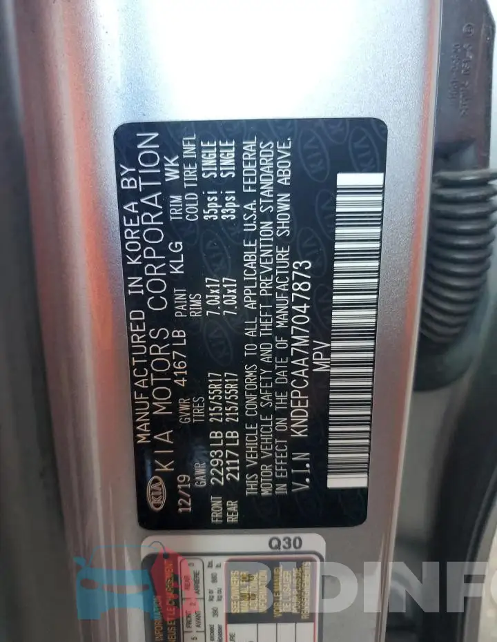 KNDEPCAA7M7047873 Photo# 12