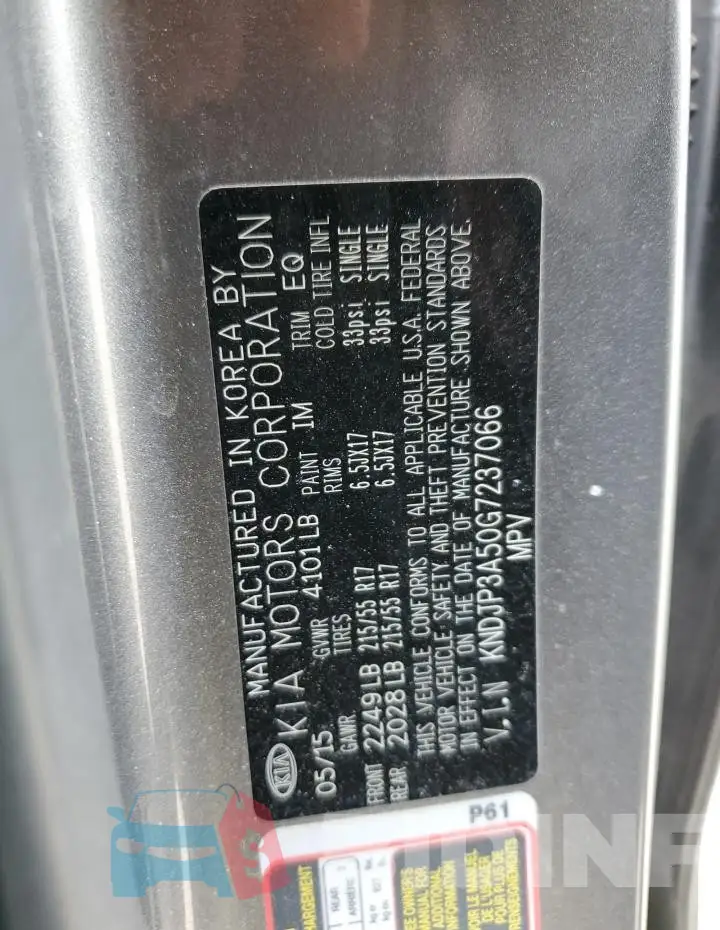 KNDJP3A50G7237066 Photo# 12