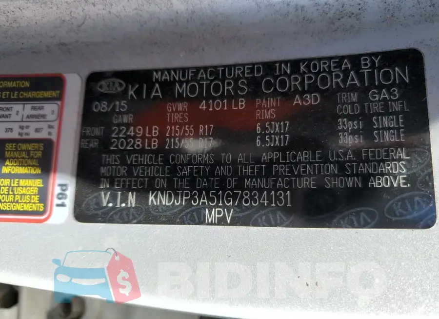 KNDJP3A51G7834131 Photo# 13