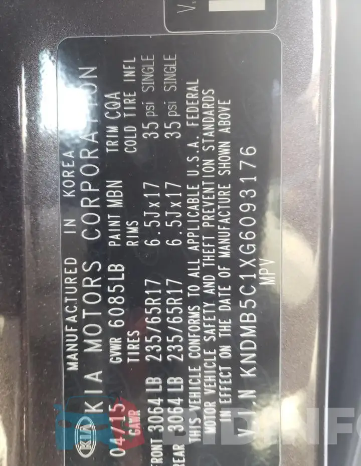 KNDMB5C1XG6093176 Photo# 14