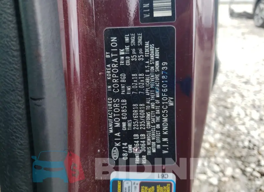 KNDMC5C10F6018739 Photo# 13