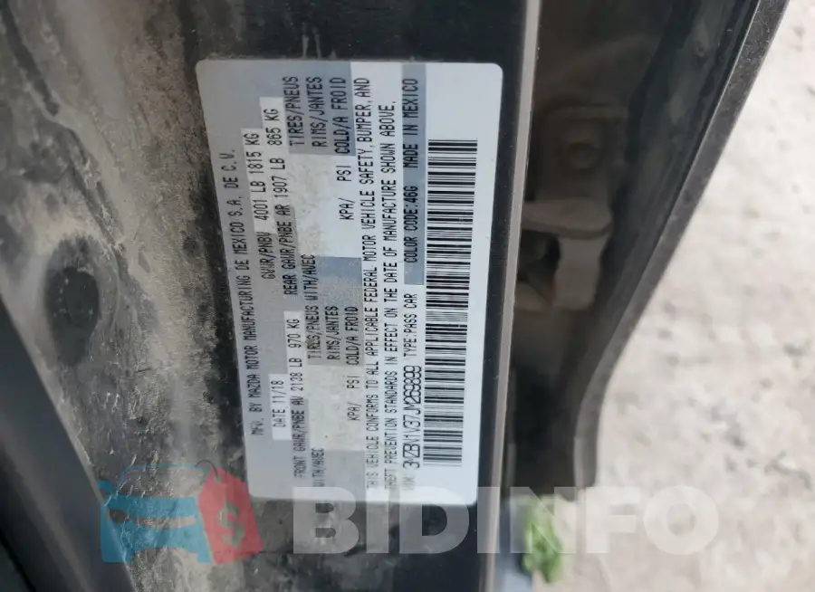 3MZBN1V37JM269899 Photo# 12