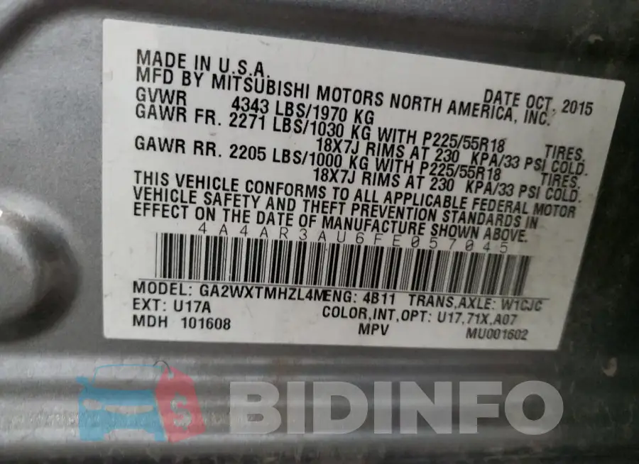 4A4AR3AU6FE057045 Photo# 13