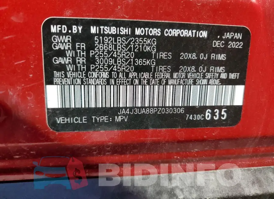 JA4J3UA88PZ030306 Photo# 13