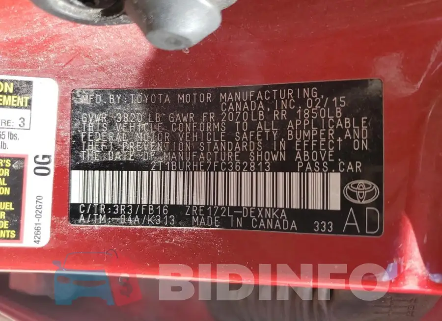 2T1BURHE7FC362813 Photo# 12
