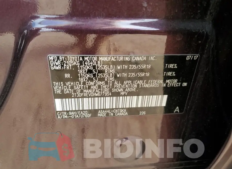 2T3DFREV0HW677954 Photo# 12