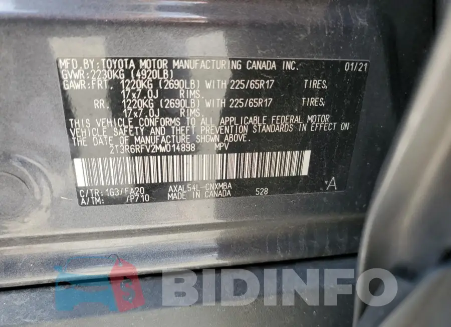 2T3R6RFV2MW014898 Photo# 12