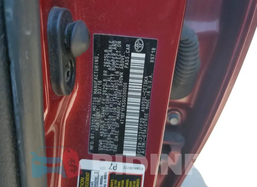4T1BF1FK5GU590006 Photo# 13