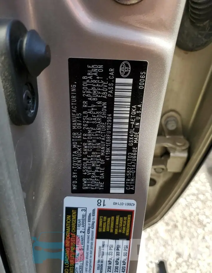 4T1BK1EB8FU182904 Photo# 12