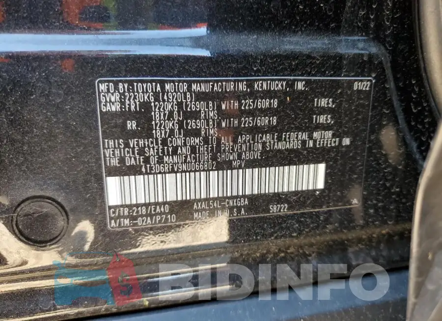 4T3D6RFV9NU066802 Photo# 12