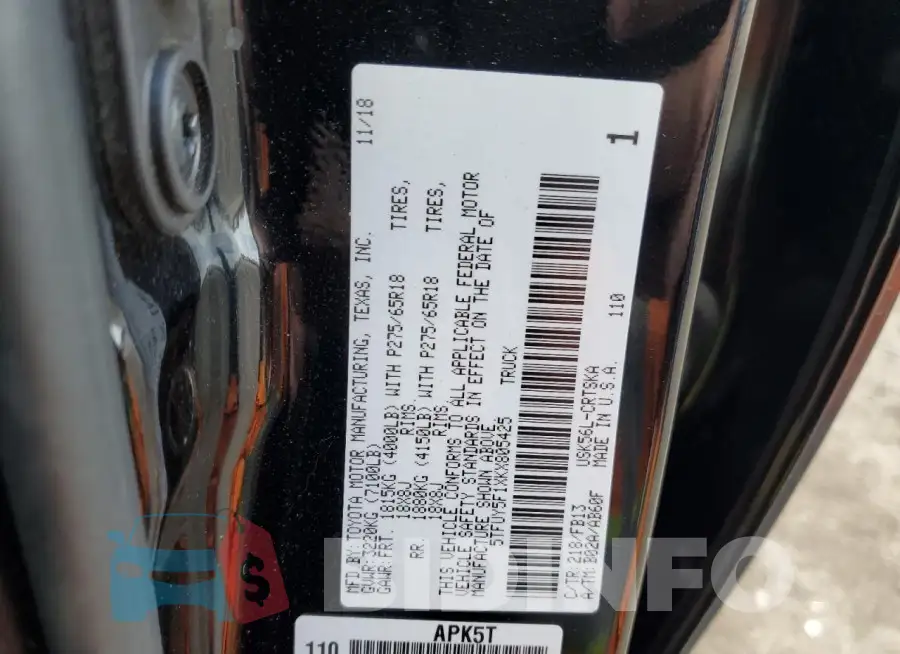 5TFUY5F1XKX805425 Photo# 12