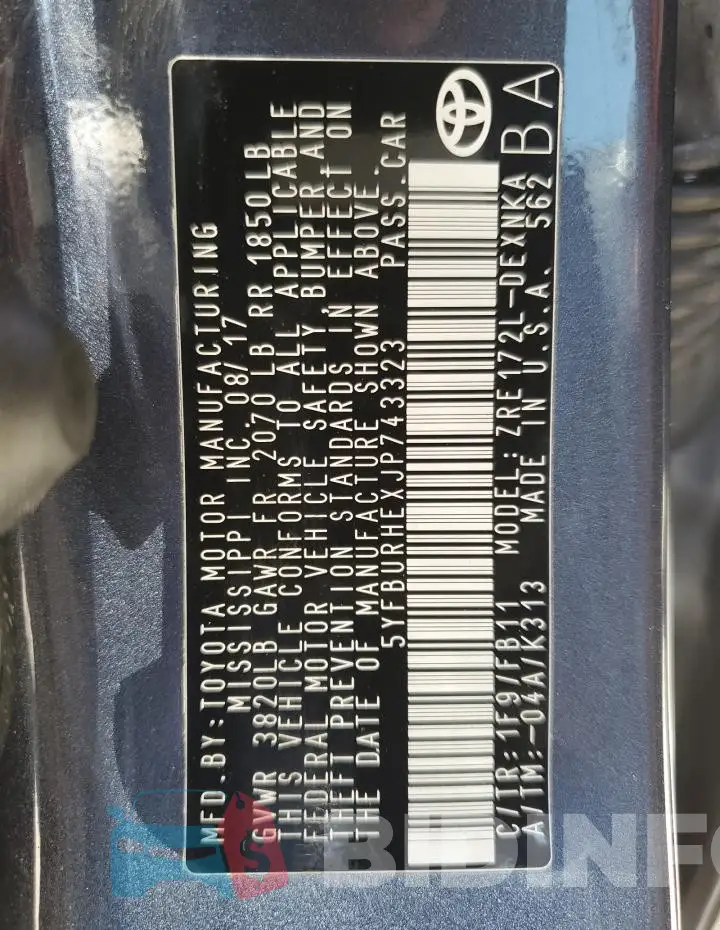 5YFBURHEXJP743323 Photo# 13