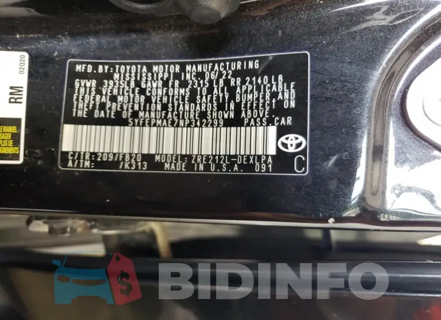 5YFEPMAE7NP342299 Photo# 12