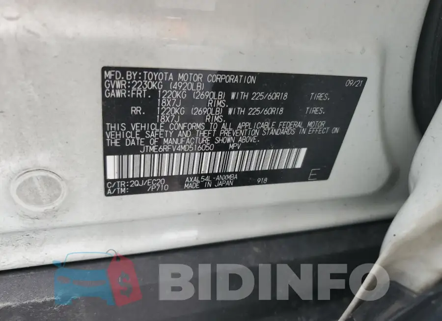 JTME6RFV4MD516050 Photo# 12