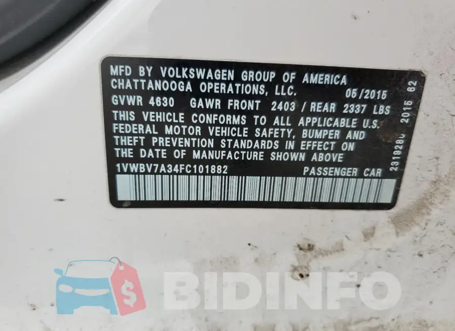 1VWBV7A34FC101882 Photo# 12