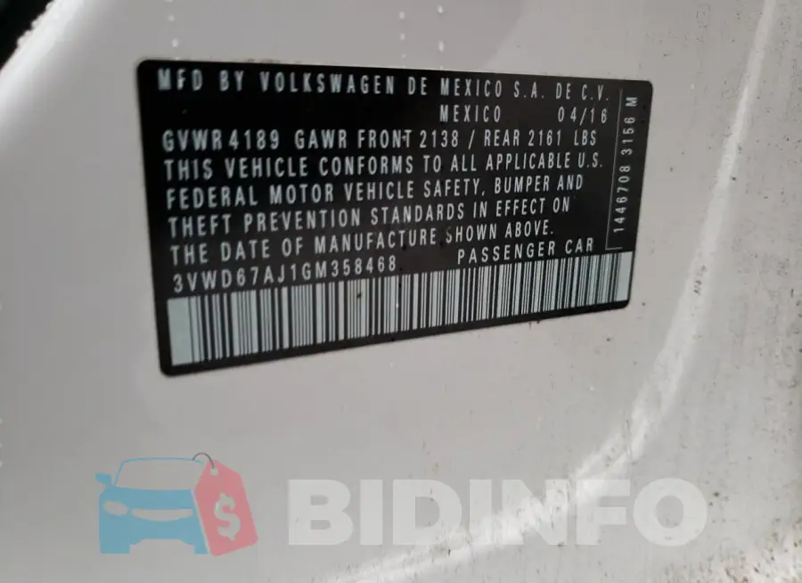 3VWD67AJ1GM358468 Photo# 12