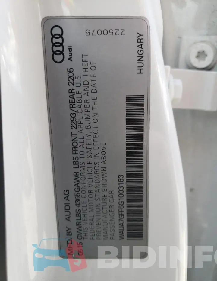 WAUA7GFF6G1003183 Photo# 13