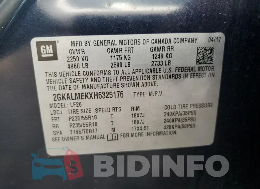 2GKALMEKXH6325176 Photo# 13