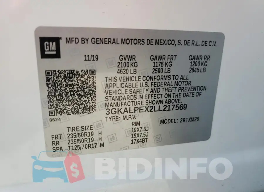 3GKALPEX2LL217569 Photo# 13