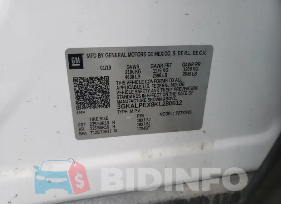 3GKALPEX8KL280612 Photo# 12